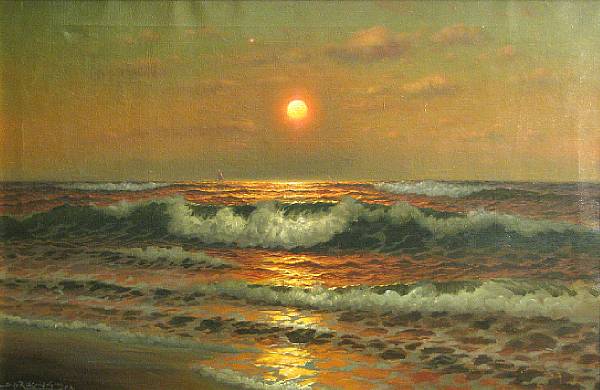 Appraisal: Richard Dey de Ribcowsky American - Sunset Atlantic City Beach