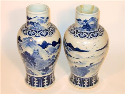 Appraisal: Pair of Chinese blue and white vases th century Of