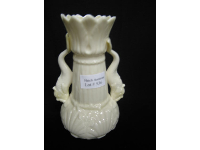 Appraisal: Irish Belleek Porcelain Vase dolphin handles