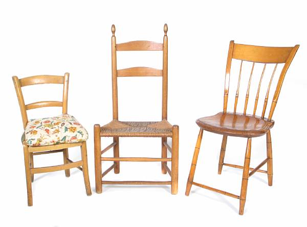 Appraisal: A group of three Provincial side chairs height of tallest