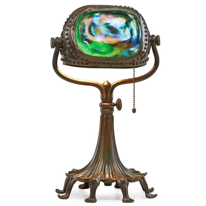 Appraisal: TIFFANY STUDIOS Fine early Turtleback desk lamp Condition Report Overall