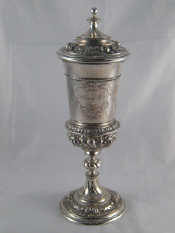 Appraisal: An imposing German assay standing cup and cover with Austro