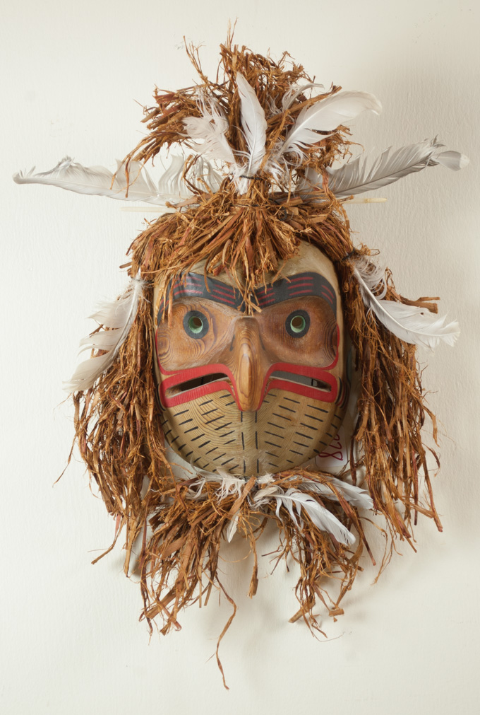 Appraisal: WAYNE ALFRED NATIVE AMERICAN EAGLE MASK Canada b Spectator hand