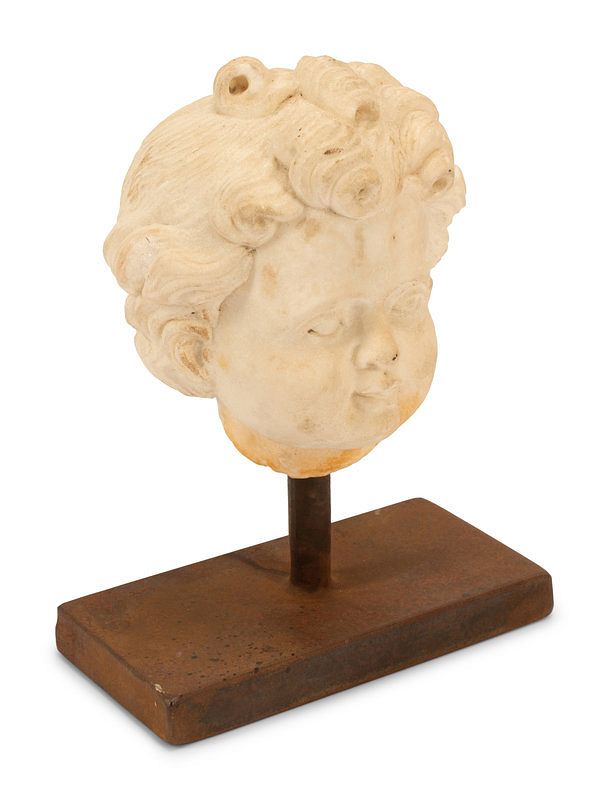 Appraisal: An Italian Carved Marble Head of a Youth Height overall