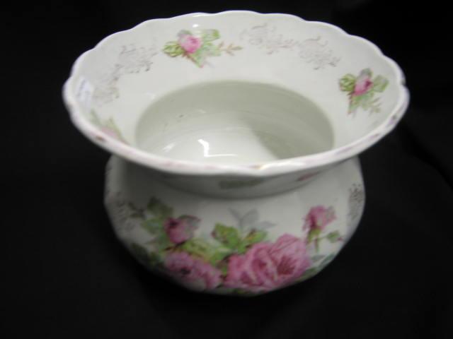 Appraisal: Victorian Ironstone Spittoon floral decor