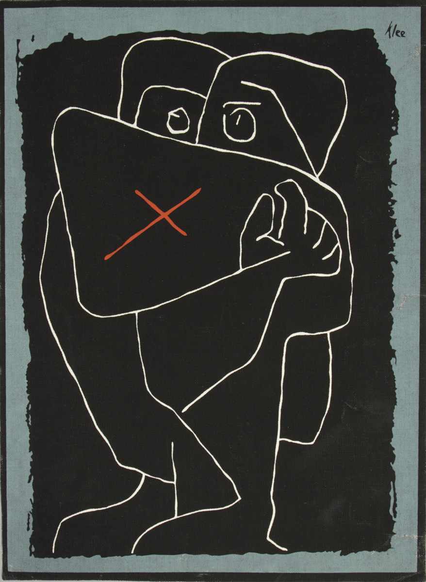 Appraisal: Paul Klee - Silkscreen of figures Paul Klee - Silkscreen