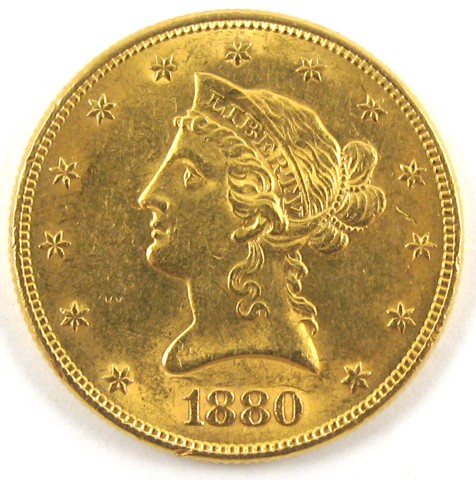 Appraisal: U S TEN DOLLAR GOLD COIN Liberty head type -P