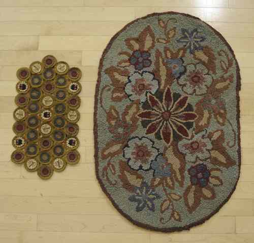 Appraisal: Hooked rug th c x together with a small penny