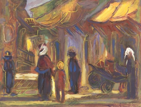 Appraisal: JACOB STEINHARDT GERMAN ISRAELI - x Village scene with figures