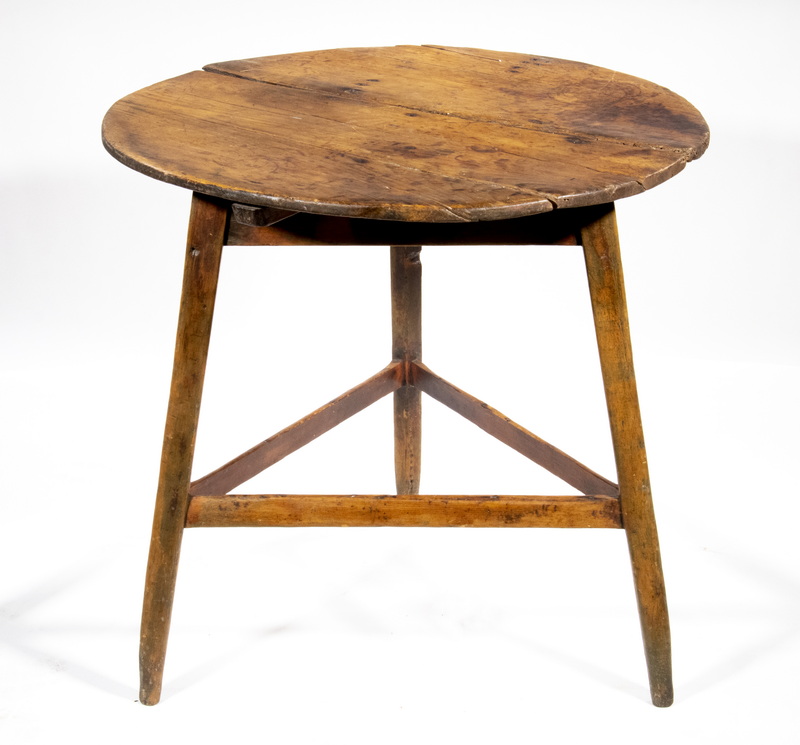 Appraisal: EARLY PINE CRICKET TABLE th - th c Three-Legged English