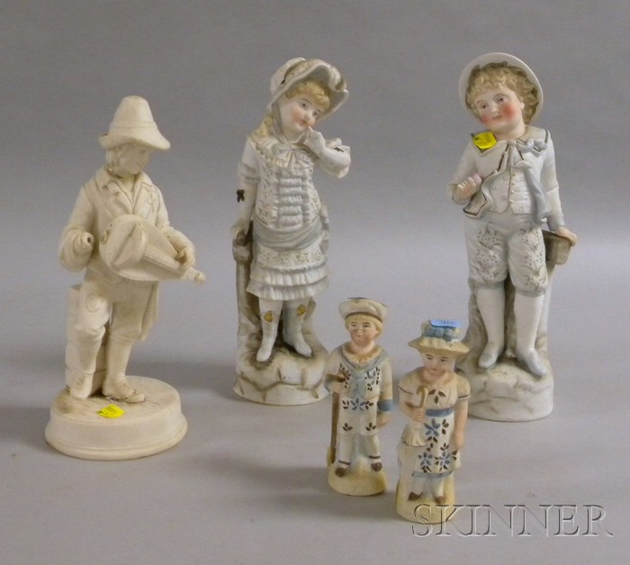 Appraisal: Five Assorted Bisque and Parian Figures ht to in