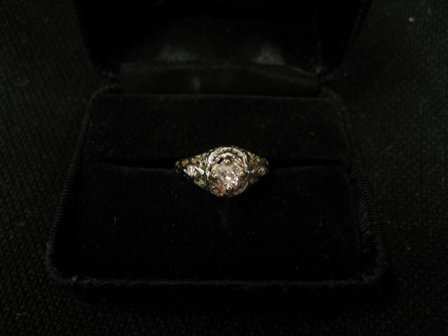 Appraisal: Diamond Ring diamonds totaling carat in antique k white gold