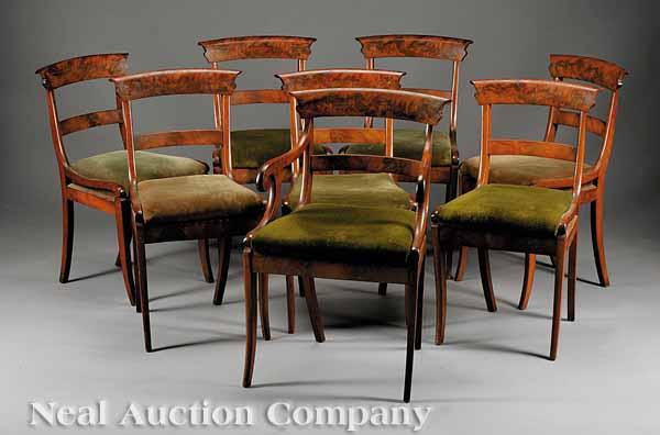 Appraisal: A Set of Eight Antique Mahogany Dining Chairs th c