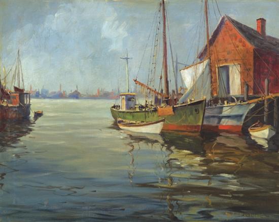 Appraisal: ENRIGHT JOHN J American - ''A Maine Fishing Port'' oil