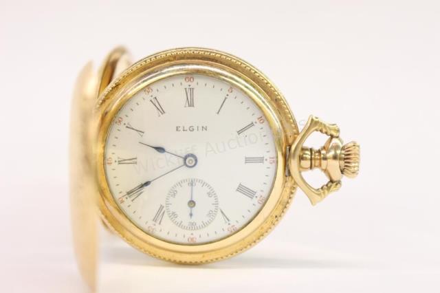 Appraisal: A gold plated Elgin pocket watch with Keystone case diameter