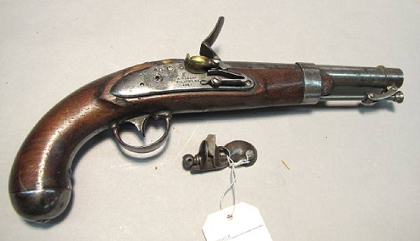 Appraisal: A U S Model flintlock martial pistol by Asa Watersdated