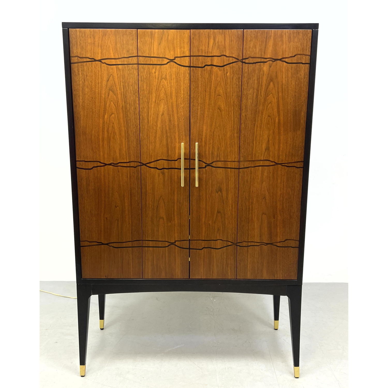 Appraisal: BROWNSTONE Designer Two Door Bar Cabinet Ebonized Cabinet has Doors