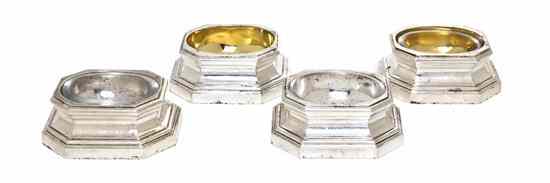 Appraisal: A Set of Four French Silver Salts Bointaburet Paris each