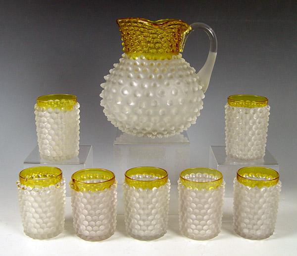 Appraisal: NEW ENGLAND GLASS CO POMONA PITCHER AND TUMBLERS CA 's