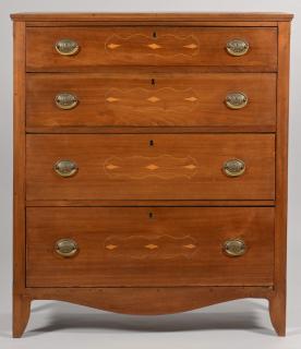 Appraisal: Greene County TN Inlaid Chest of Drawers Greene County TN