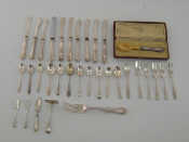 Appraisal: A mixed silver and silver plate group of English flatware