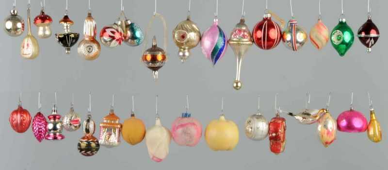 Appraisal: Lot of Christmas Ornaments Description Includes fruit one car birds