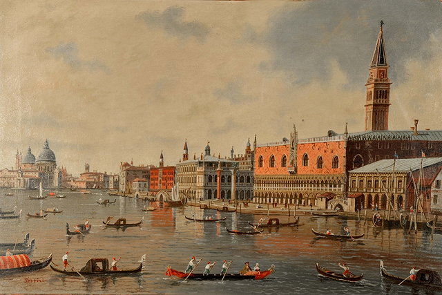 Appraisal: MANNER OF ALBERTO FERRINI'Palazzo Ducale a Campanile Venezia' bears signature