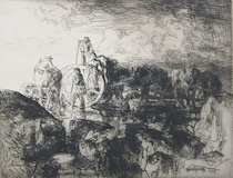 Appraisal: Edmund Blampied British - A Jersey Vraic Cart Etching on