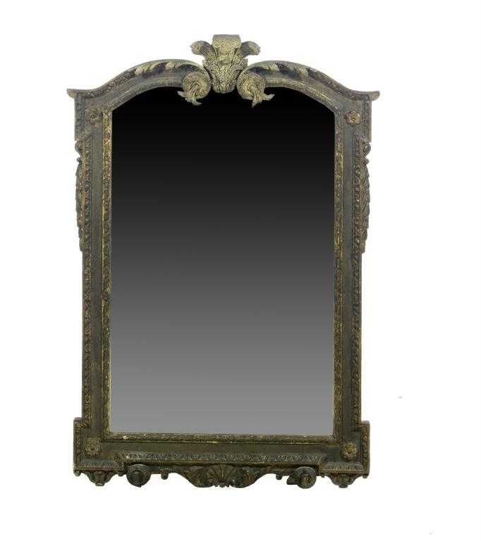 Appraisal: AN ENGLISH GILTWOOD MIRROR IN THE MANNER OF BENJAMIN GOODISON