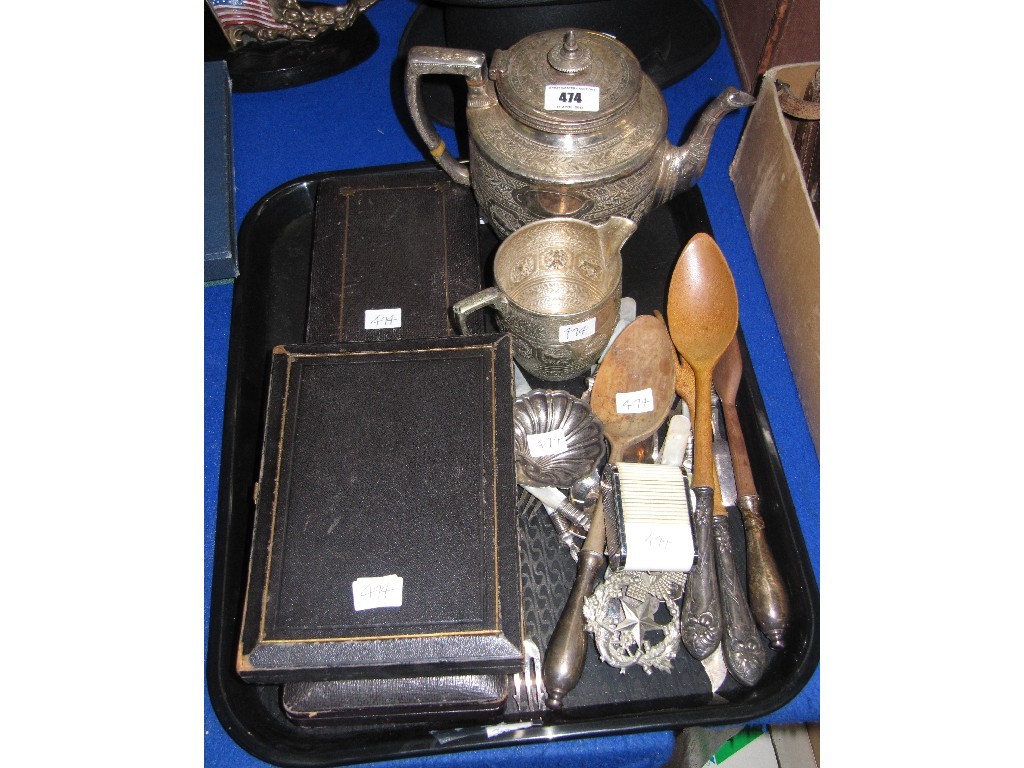 Appraisal: Tray lot of EP - part tea set cased and