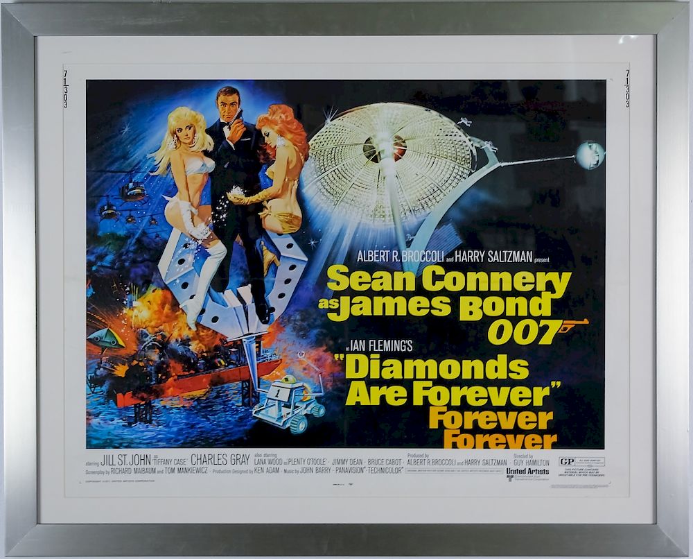 Appraisal: James Bond Diamonds Are Forever Movie Poster Original James Bond