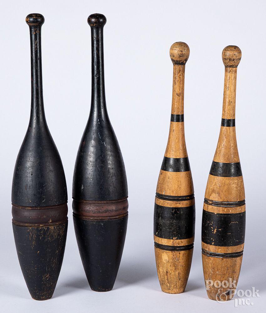 Appraisal: Two pairs of Indian clubs early th c Two pairs