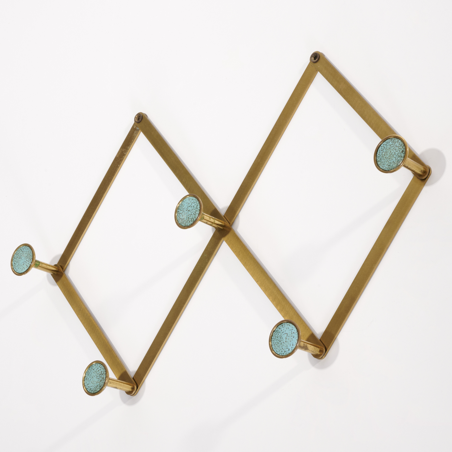 Appraisal: EVELYN ACKERMAN ATTRIB COLLAPSING HANGING rack Mid- th c brass