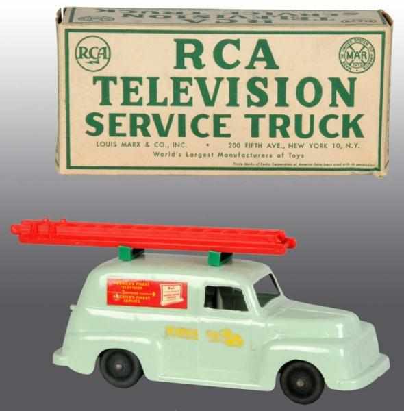 Appraisal: Plastic Marx RCA Television Service Truck Toy Description American Unusual