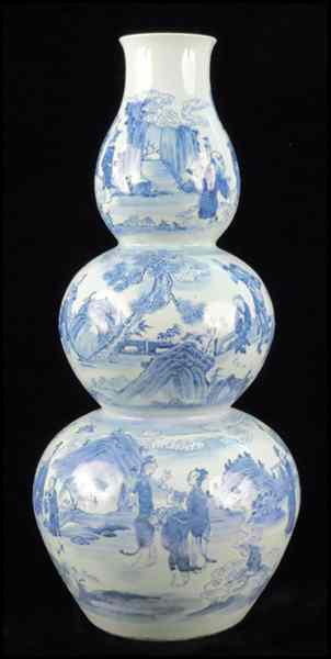 Appraisal: CHINESE BLUE AND WHITE TRIPLE GOURD VASE Provenance The Collection