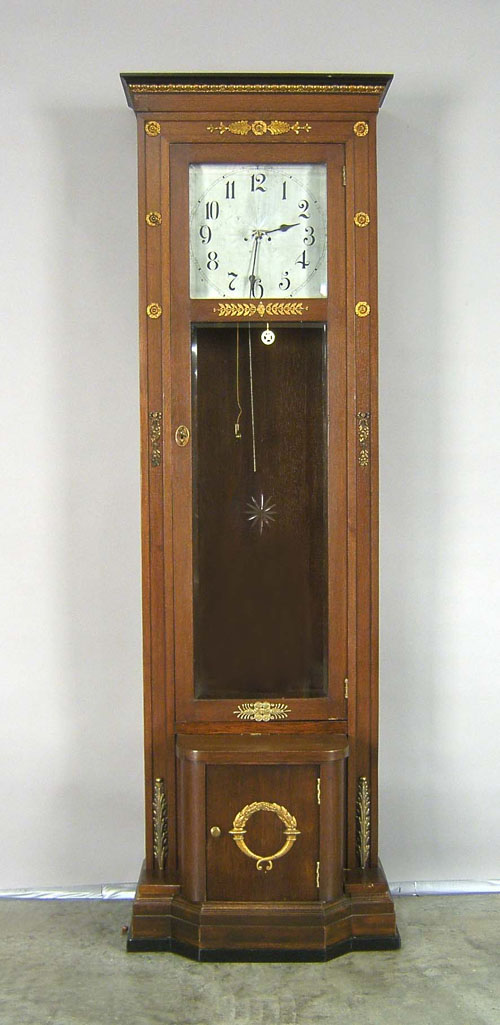 Appraisal: English oak tall clock with ormolu mounts h