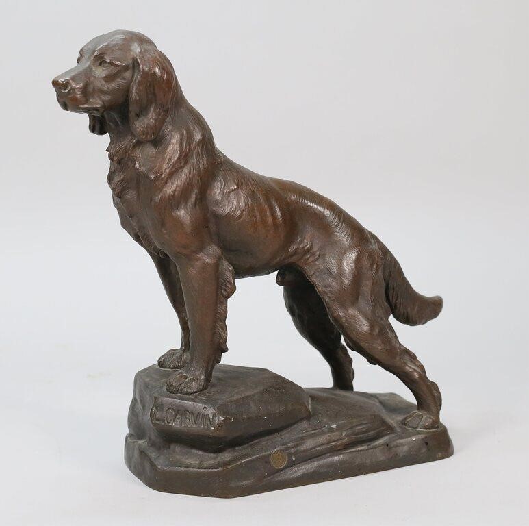 Appraisal: After Louis-Albert Carvin France - Spelter figure of a dog