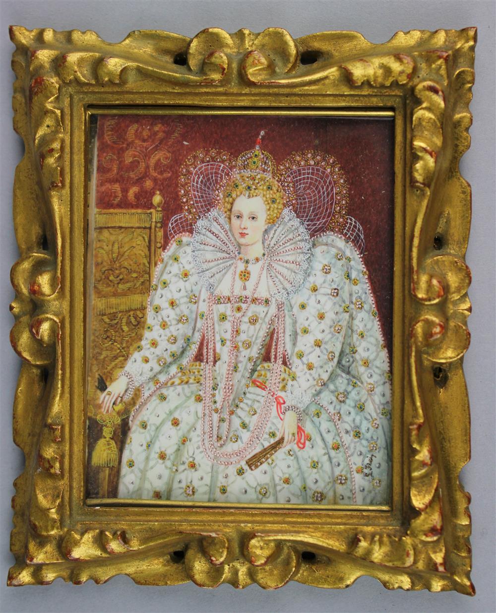 Appraisal: AFTER NICHOLAS HILLIARD TH CENTURY PORTRAIT OF QUEEN ELIZABETH Watercolor