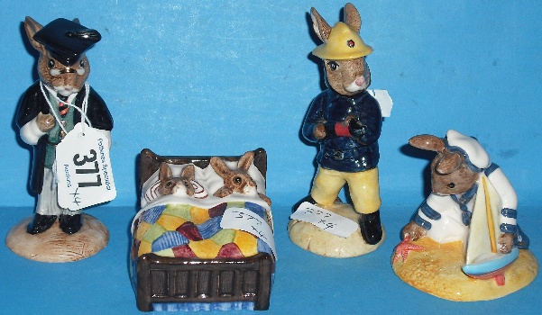 Appraisal: Royal Doulton Bunnykins Figures Sleepytime DB Sailor DB School Master