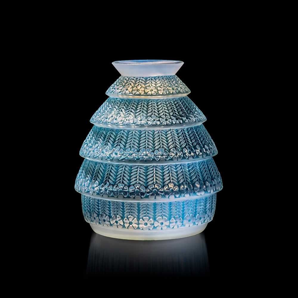 Appraisal: REN LALIQUE FRENCH - FERRI RES VASE NO designed opalescent