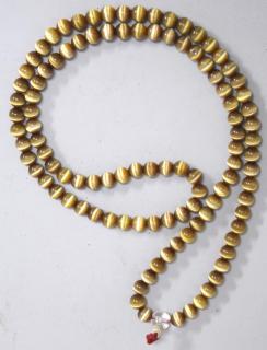 Appraisal: Strand of Tiger Eye Prayer Beads With a glass guru