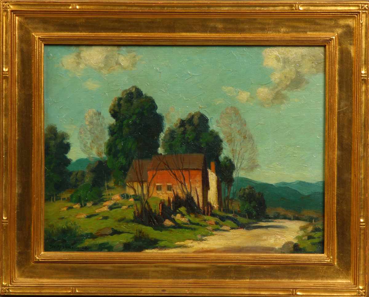 Appraisal: George Matthew Bruestle American - Landscape w barn Sgn lower