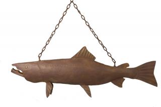 Appraisal: HANGING FISH TRADE SIGN Riveted Sheet Steel Folk Art Hanging