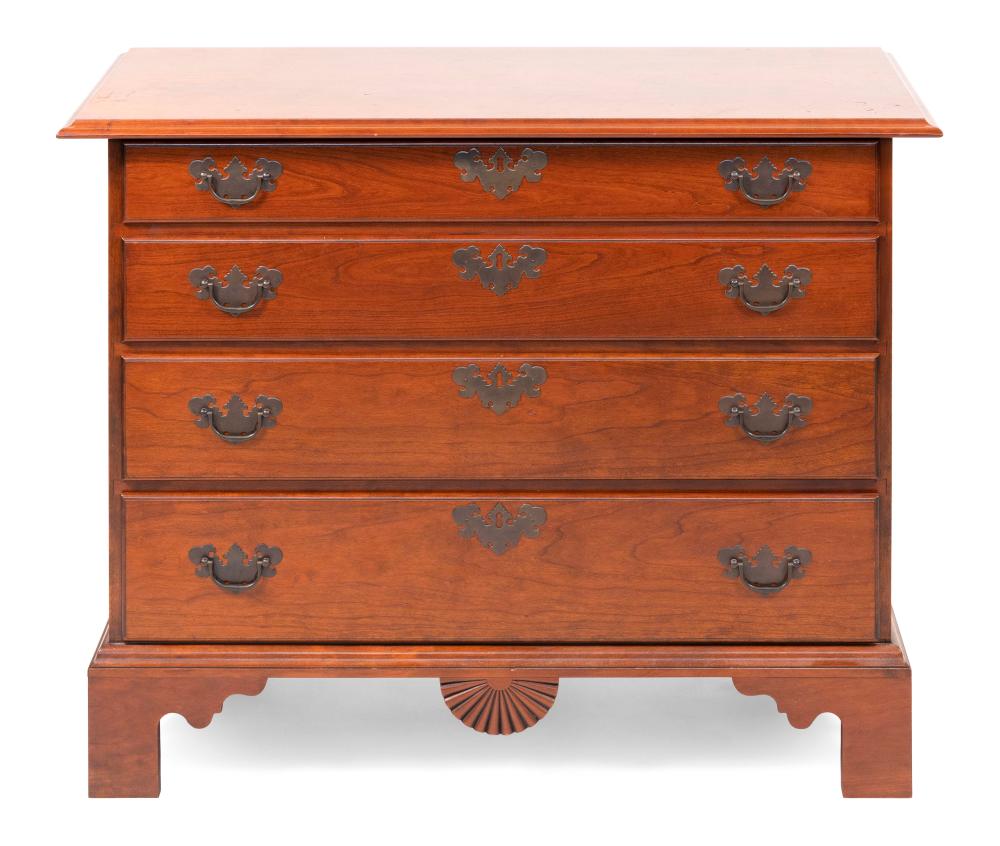 Appraisal: DAVID LEFORT CHIPPENDALE-STYLE CHEST MASSACHUSETTS TH CENTURY HEIGHT WIDTH DEPTH