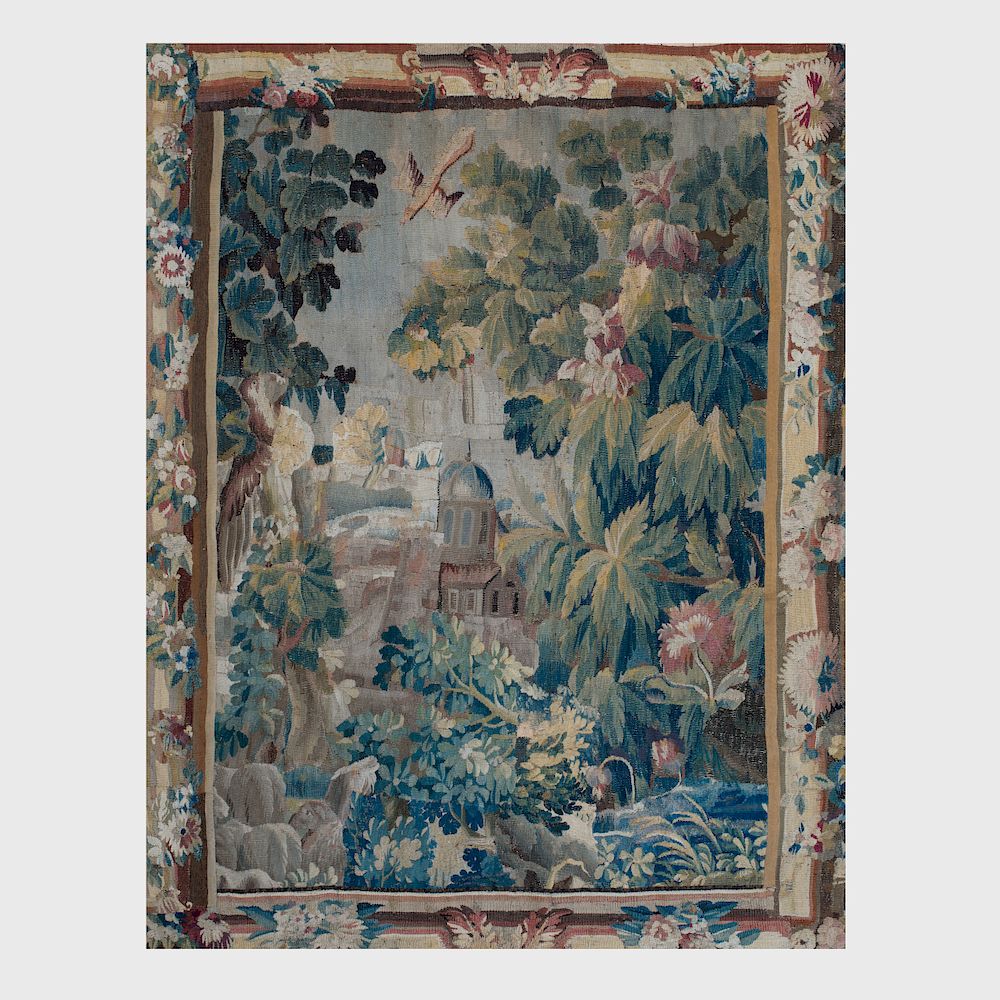 Appraisal: Flemish Verdure Tapestry Fragment ft in x ft in Condition