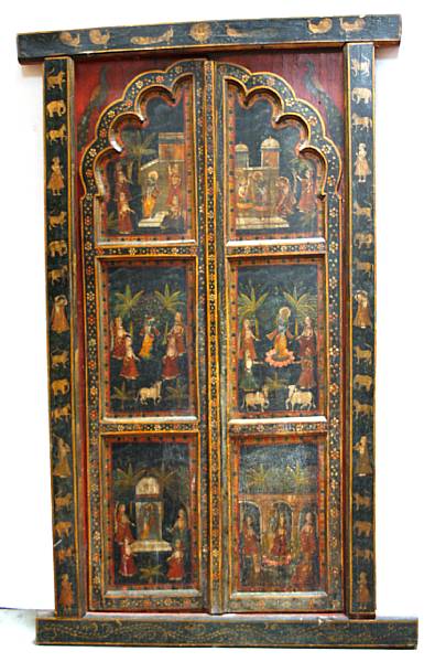 Appraisal: An East Indian paint decorated panel first half th century