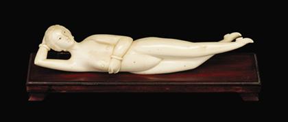 Appraisal: Chinese elephant ivory 'doctors model' Of single section recumbent form