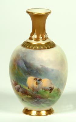 Appraisal: A ROYAL WORCESTER VASE dated of ovoid form painted by