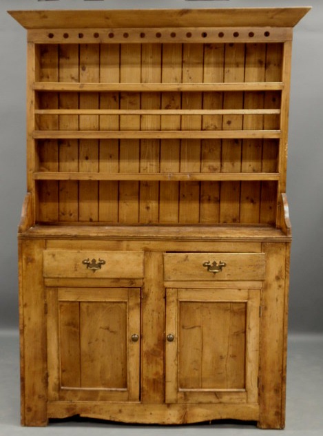 Appraisal: Pine step-back cupboard c h x w x d