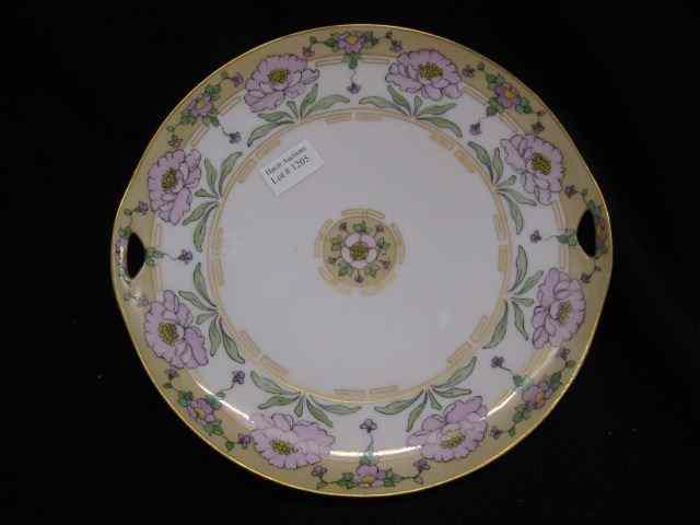 Appraisal: KPM Handpainted Porcelain Cake Plate floral signed C Biechler ''